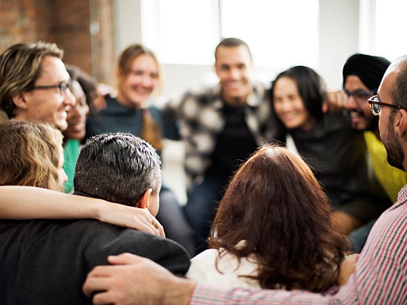 Team huddle laugh_crop